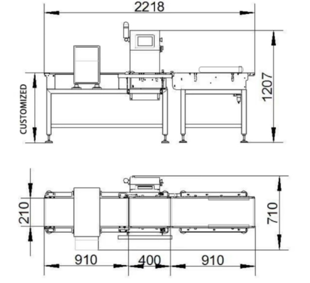 金檢稱重機(jī)尺寸圖 金檢稱重機(jī)尺寸圖